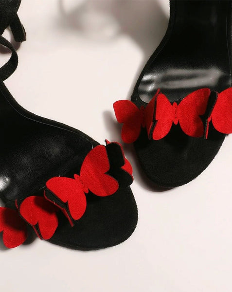 "Romance" Red Butterfly Heel