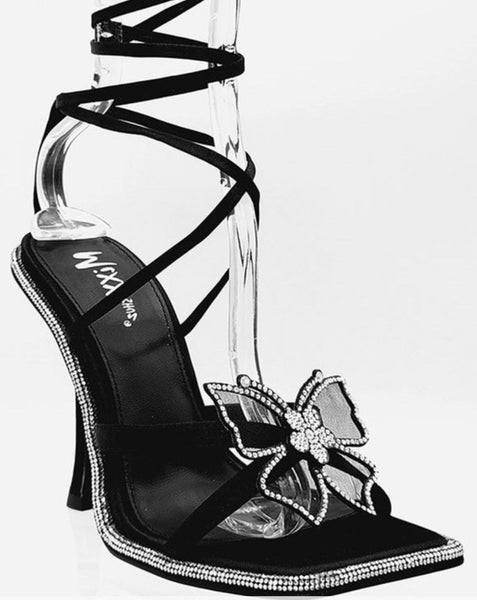 “Riza" Black Butterfly Heel